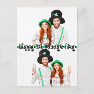 Carte Postale Custom 2-photos St Patrick's Day Shamrock irlandai