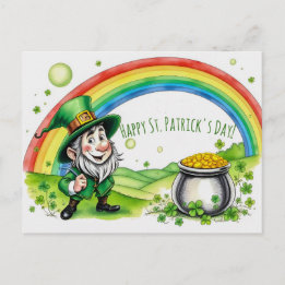 Carte Postale Custom Leprechaun Gnome St. Patrick's Day Shamrock