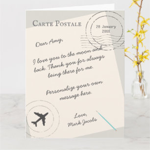 Carte Postale custom message personal love note Card