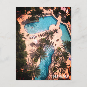 Carte Postale Custom Miami Beach Florida - Pool Relax GOOD VIBES