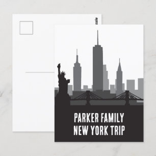 Carte Postale Custom New York Voyage Skyline Statue de la Libert