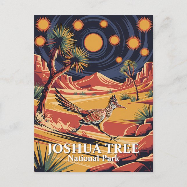 Carte Postale Custom Text Joshua Tree Wildlife Roadrunner Desert (Devant)