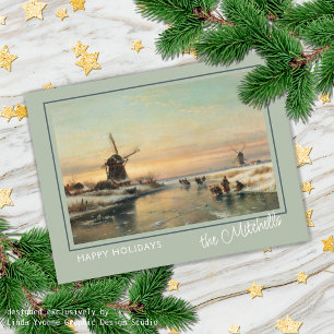 Carte Postale Custom Winter Wonderland Paysage peinture d'art