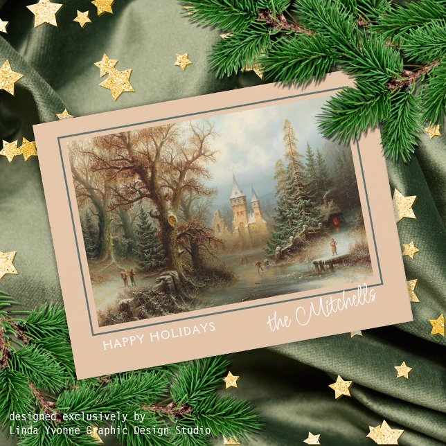 Carte Postale Custom Winter Wonderland Paysage peinture d'art (Créateur téléchargé)