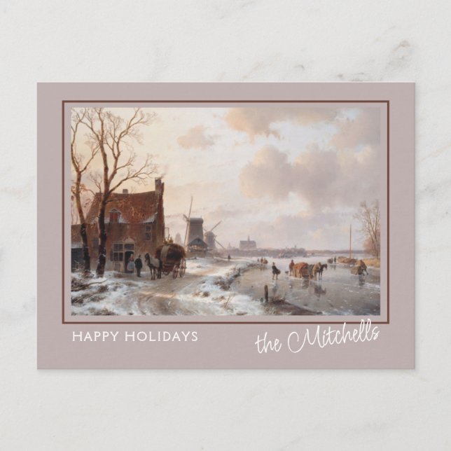 Carte Postale Custom Winter Wonderland Paysage peinture d'art (Devant)