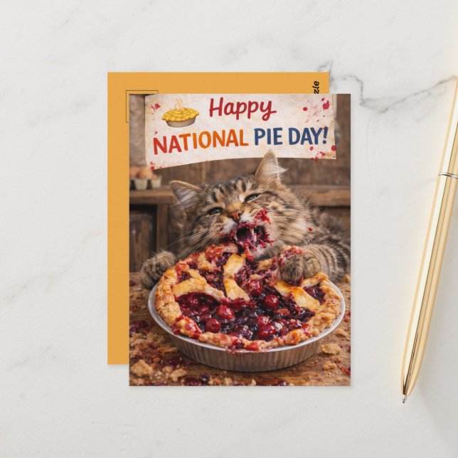 Carte Postale Customizable National Pie Day Postcard (Devant/Arrière en situation)