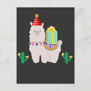 Carte Postale Cute Alpaca Llama Cactus Filles Anniversaire Anima