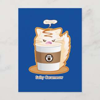 Carte Postale Cute Angry Salé Caramel Café Kitty