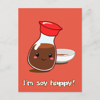 Carte Postale Cute Anime Soy Sauce "Je suis si heureux !"