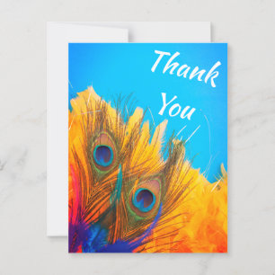 Carte Postale Cute Aqua Blue Elegant Peacock Feather