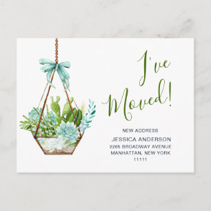 Carte Postale Cute aquarelle Cactus Moving Faire-part