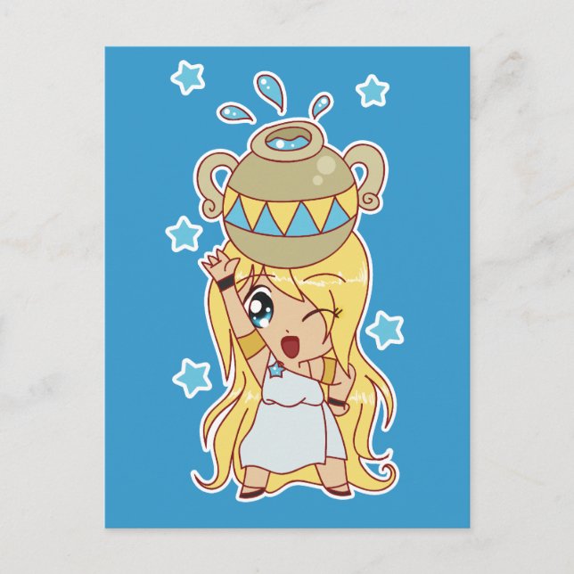 Carte Postale Cute Aquarius Girl (Devant)