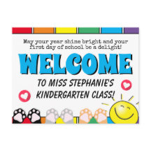 Cute Arc En Ciel Brillant Bienvenue À La Classe