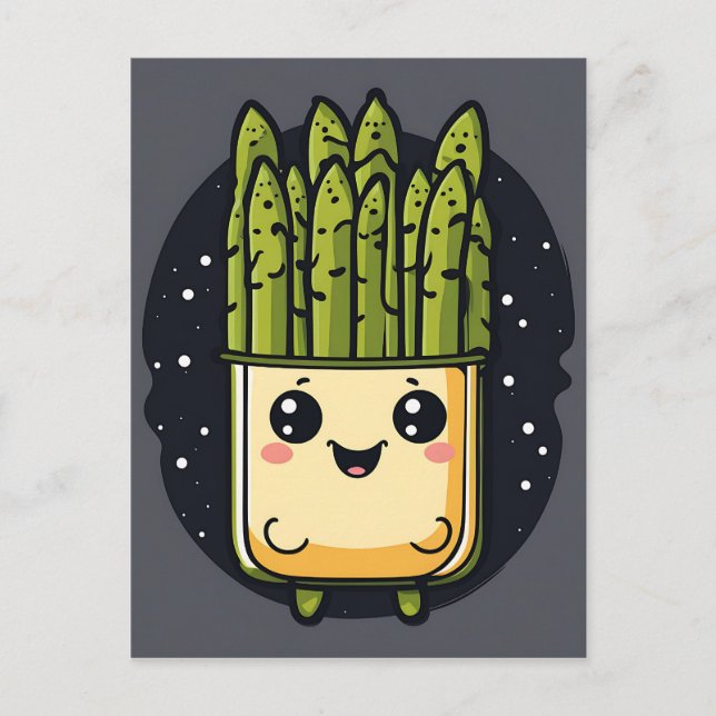 Carte Postale Cute Asparagus Veggie (Devant)