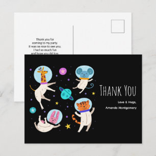 Carte Postale Cute astronaute Animaux flottant dans le Merci spa