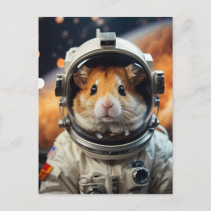 Carte Postale Cute astronaute spatiale Hamster