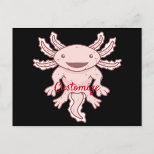 Carte Postale Cute Axolotl rose Thunder_Cove