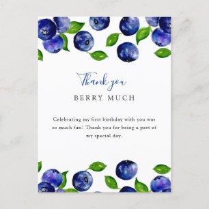 Carte Postale Cute Berry Premier Anniversaire Blueberry Merci
