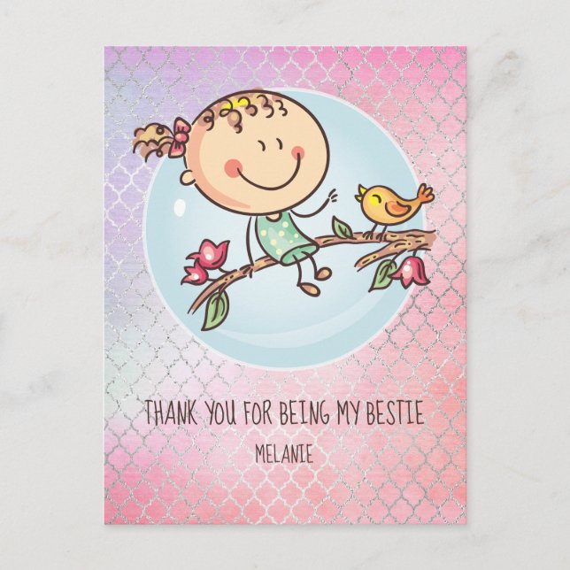 Carte Postale Cute BFF Besties Kawaii Toxits for Girls Friends (Devant)