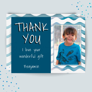 Carte Postale Cute Blue Boy Thank you Birthday Photo