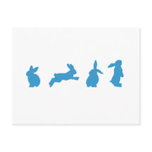Cute Blue on White Rabbits