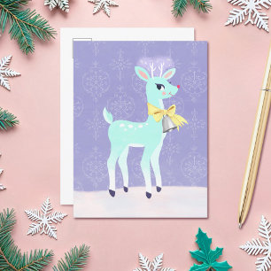 Carte postale Cute Blue Vintage Reinder
