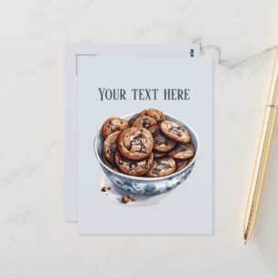 Carte Postale Cute bol de cookies ajouter du texte entreprise