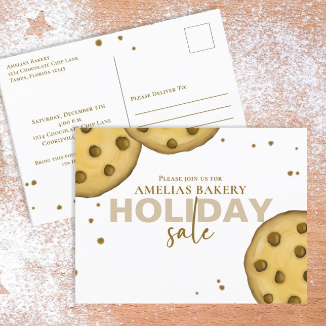 Carte Postale Cute boulangerie moderne Vente Whimsic Cookie Cart (Créateur téléchargé)