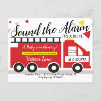 Cute Camion de Pompiers Véhicule Baby Shower Confe