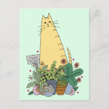 Carte postale Cute Cat Florist