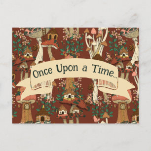 Carte Postale Cute Champignons rouges Fairytale Moving Faire-par