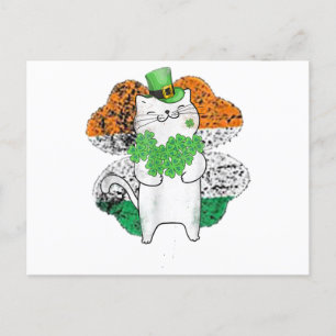 Carte Postale Cute Chat Leprechaun Avec Jour de la Saint Patrick