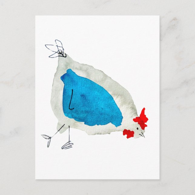 Carte Postale Cute chickens watercolor (Devant)
