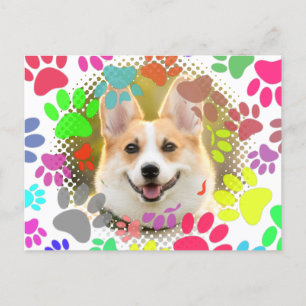 Carte Postale Cute Chien Photo Paw Motif Personnalisé