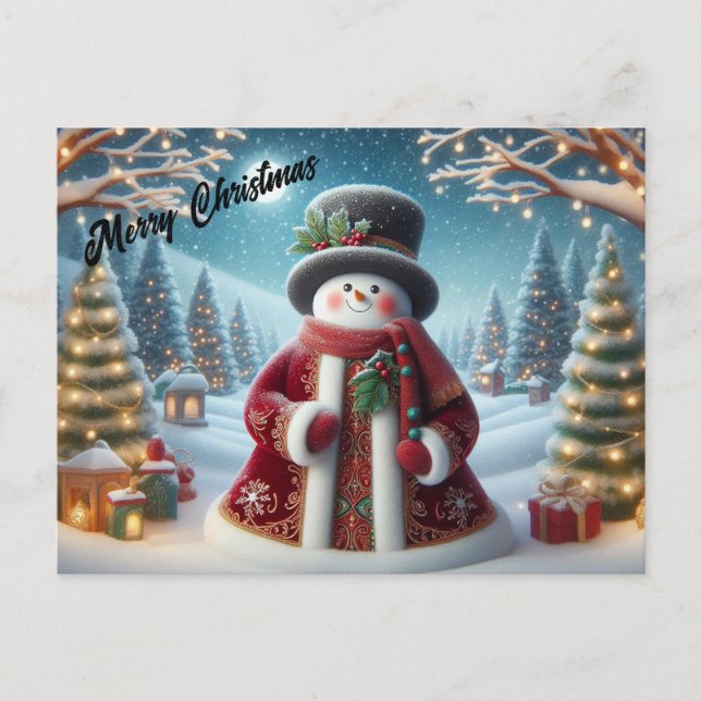 Carte Postale Cute Christmas Snowman (Devant)