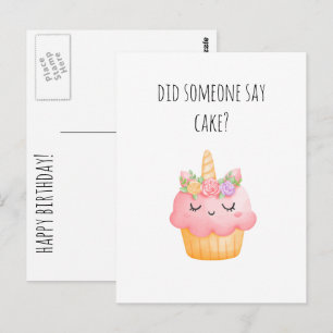 Carte Postale Cute Cupcake Funny Joyeux Anniversaire