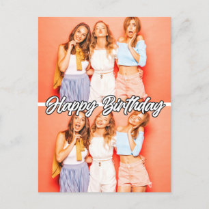Carte Postale Cute Custom 2 photos Modèle Joyeux Anniversaire