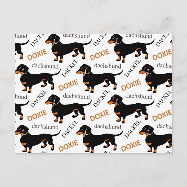 Carte Postale Cute Dachshund ou Motif Doxie (Devant)