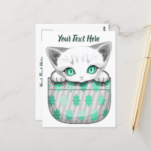 Carte Postale Cute de chat et pointe joueuse à partir d'une poch