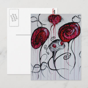 Carte Postale Cute Déplaisante Créature Goth Imaginaire Triste M