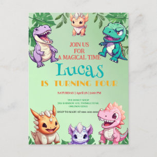 Carte Postale Cute dinosaur jungle anniversaire de enfant de l'é