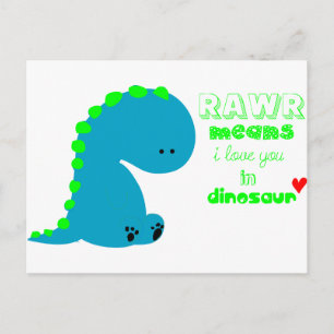 Carte Postale Cute Dinosaur RAWR