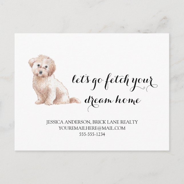 Carte Postale Cute Dog Immobilier Acheter Marketing (Devant)