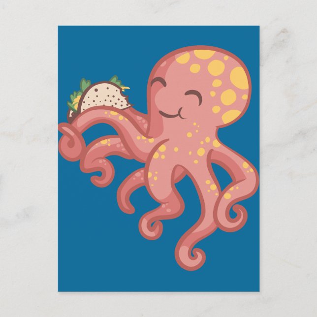 Carte Postale Cute Drôle Tako Taco Octopus (Devant)