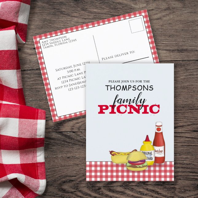 Carte Postale Cute été pique-nique tendance cuisine Whimsical (Créateur téléchargé)