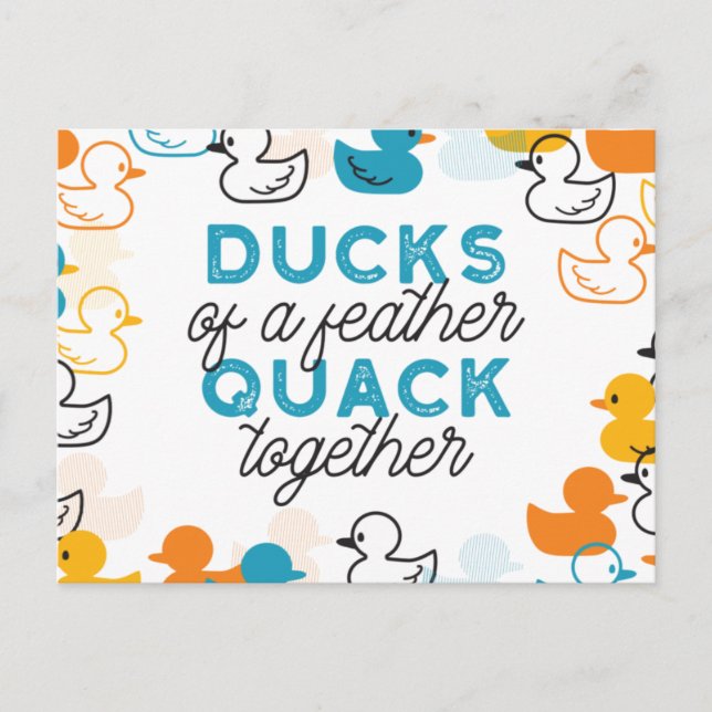 Carte Postale Cute Funny Canards Puns Citation II (Devant)