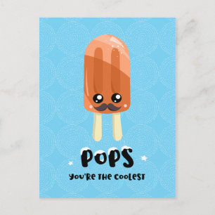 Carte Postale Cute Funny Coolest Popsicle Fête des pères