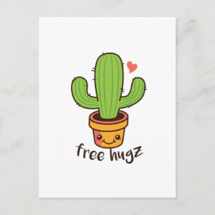 Carte Postale Cute Funny LIBRE HUGS Hugz Cactus Cactus Prickly