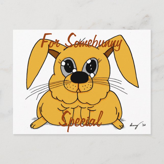 Carte Postale Cute Grote Bunny "For Somebunny Spec (Devant)