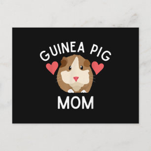 Carte Postale Cute Guinée Cochon Maman Amour Cadeau Coeurs rouge